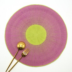 Paper Yarn by Semi-handmade Indoor Or Outdoor Braided Non-Slip,  Heat- Resistant Round Place Mats for Dining Table.