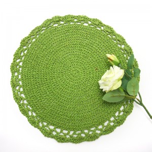 Popular Hand-made Indoor Or Outdoor Crochet Non-Slip, Heat- Resistant Round Place Mats for Dining Table.