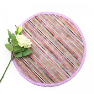 Popular Paper Yarn with Edge Cover Indoor Or Outdoor Braided Non-Slip, Heat- Resistant Round Place Mats for Dining table.