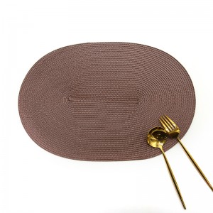 Popular Plastic Indoor Or Outdoor Braided Non-Slip, Heat- Resistant Oval Shap Place Mats for Dining Table.