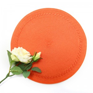 Popular Plastic Indoor Or Outdoor Braided Non-Slip, Heat- Resistant Round Place Mats for Dining Table.