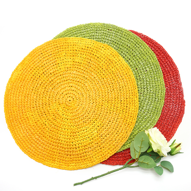 Unique Hand-made Crochet Indoor Or Outdoor Non-Slip, Heat- Resistant Round Place Mats for Dining Table. Featured Image