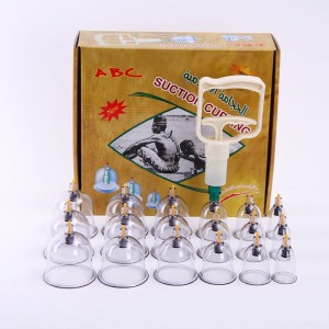 Hot Sale Chinese Traditional 32 Cups Plastic Vacuum Cupping Hijama 18 Cups without Fire