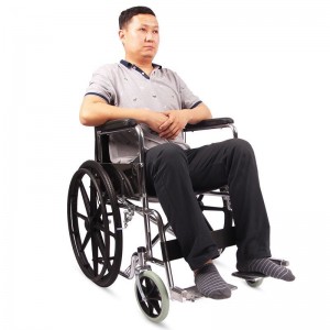 Portable Wheelchair Sale Lightweight Folding Wheelchair with Swing Away Footrest Manual Wheelchair