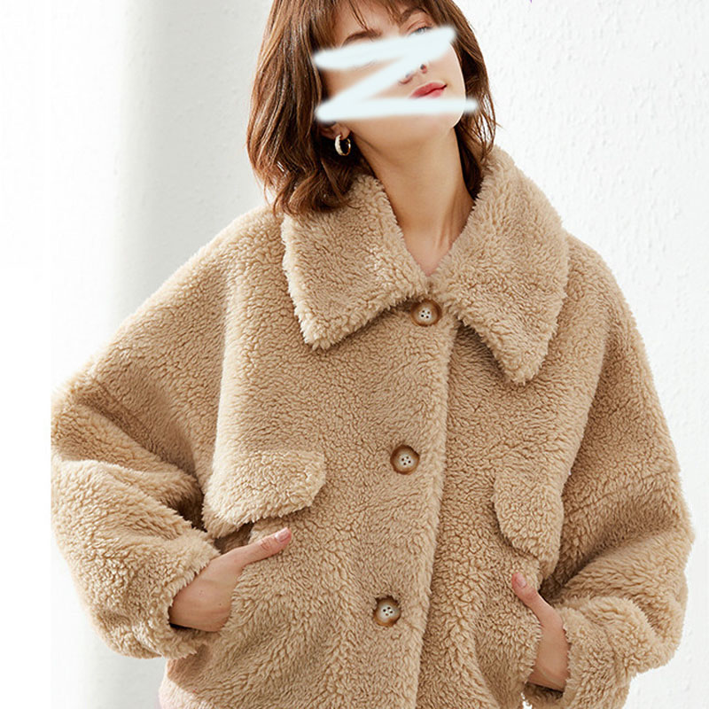 22T006 Winter Warm Fashion Girl Cloth Sheepskin Teddy Jacket Featured Image