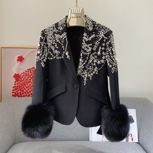 WL002 Lady Streetwear Big Real Fox Fur Collar J...