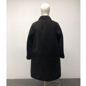 SSFC-2123 Low Price New Design winter coat for women Lapel single breasted long winter coat luxury wool coat for woman