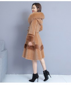 22F026 Fashion Urban Clothing Plus Size Pure Wool Outerwear Single-breasted Button Fastening Real Fur Winter Women Coat