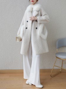 22F020 Fashion Urban Clothing Plus Size Long Shearing Fur over Coat Women Winter Autumn Warm Wool Grain Coat Lambskin Teddy Coat