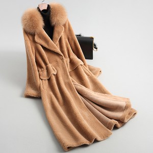 22F021 Fashion Urban Clothing Plus Size Long Shearing Fur over Coat Women Winter Autumn Warm Wool Grain Coat Lambskin Teddy Coat