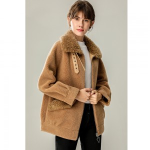 22R011 Boutique Clothing Outwear Sheepskin Jacket Multi Color Fur Parka Merino Wool Tops Winter Coats for Ladies Women