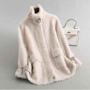 22R014 Factory Wholesale Winter Women Jacket Sheep Shearing Fur Plush Overcoat Winter Coats for Ladies