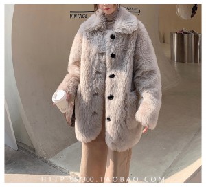 22R023 Custom Luxury Cloth Merino Wool Tops Trendy Sheepskin Jacket Sheep Shearing Fur Plush Overcoat