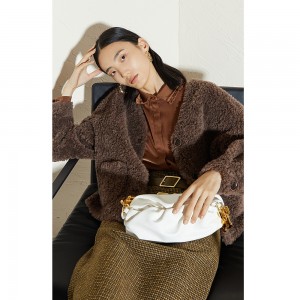 22R025 Factory Wholesale Fleece Winter Women Coat Sheep Shearing Fur Plush Overcoat Short Women Fur Jacket