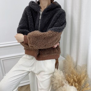 22H018 Casual Boutique Clothing Outwear Wool Plush Coat Fashion Woolen Jacket Warm Women Cloths