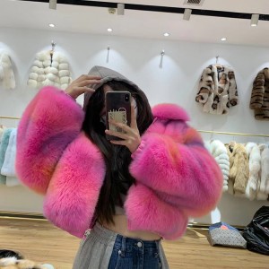 228FC032 Customized Fox Fur Jacket Boutique Real Animal Fur Outerwear Luxury Winter Women Apparel Warm Fox Fur Coat For Women