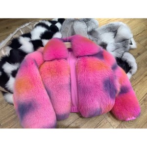 228FC032 Customized Fox Fur Jacket Boutique Real Animal Fur Outerwear Luxury Winter Women Apparel Warm Fox Fur Coat For Women