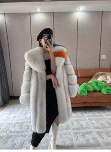 228FC033 Fox Fur Jacket Real Animal Fur Outerwear Luxury Winter Women Apparel Warm Fox Fur Coat For Women