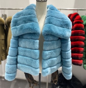 228FC035 Real Fox Fur Outerwear Luxury Winter W...