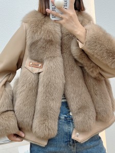 228FC041 New Colorful Designer Cheap Fur Coat Small Wholesale Wool Knitting Fur Coat Women