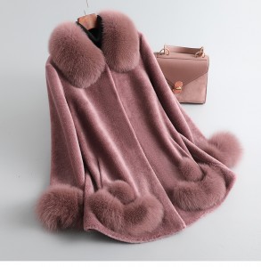 22F022 Luxury Winter Plush Jacket Real Fox Fur ...