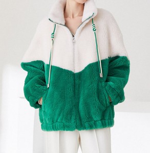 22H007 Manufacturer Winter Women Coat Sheep Shearing Fur Plush Overcoat Real Sheepskin Fleece Jackets