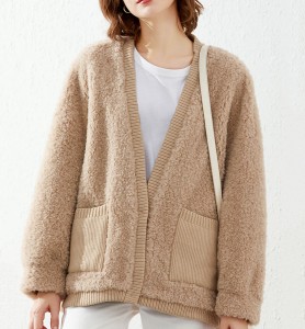 22R010 Tiktok Fashion Outwear Wool Plush Jacket...