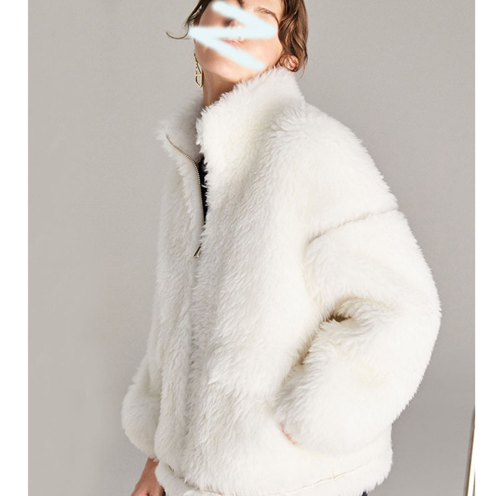 Discount Faux Cheetah Coat Manufacturer –  22T031 Wool Plush Coat Warm Women Sheepskin Lamb Fur Coat  – MeWell