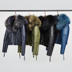 ODM Blue Sheepskin Coat –  Winter Womens Korean Style Double Face Sheepskin Coat Short Large Fur Collar Winter Coats  – MeWell