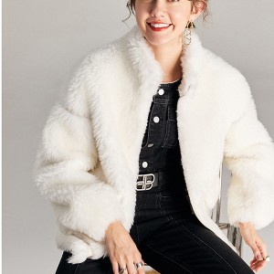 22T031 Wool Plush Coat Warm Women Sheepskin Lamb Fur Coat