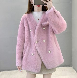 22C007 Pure Woollen Winter Overcoat Women Coat