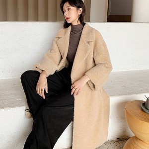 22RL006 Woman Lapel Apparel 100 Wool Winter Long Blend over Coat