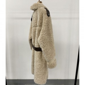 SSFC-2130 luxurious apparel single breasted gold button plush coat