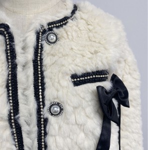SSFC-2135 women composite fur wool fur coat sheep fur cloths sheepskin garment  ladies winter coat