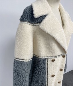 SSFC-2138 woman clothes woolen fluffy casual fleece jackets sheepskin jacket warm women outwear of sheep shearing fur