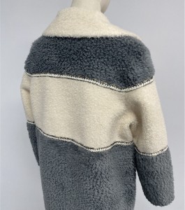 SSFC-2138 woman clothes woolen fluffy casual fleece jackets sheepskin jacket warm women outwear of sheep shearing fur