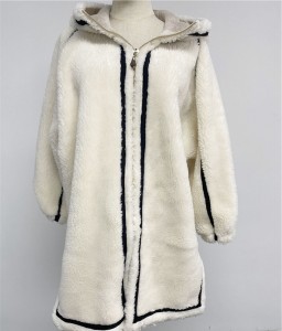 SSFC-2139 Fahion women composite fur wool hand cutting pattern over coat