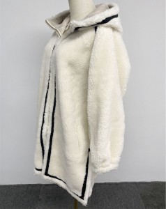 SSFC-2141 woolen fluffy casual fleece jackets sheepskin jacket warm women outwear