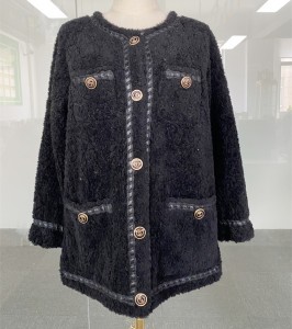 SSFC-2160 winter Swing Coat female fur trim hooded wool apparel fleece parka thick long coat with real fox fur collar