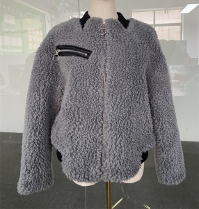 SSFC-2163 winter Coat fox fur collar cardigan w...