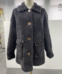 SSFC-2149 Sheep Shearing Fur New Fabricgarment Soft Hand Feeling Wool Fur Coat