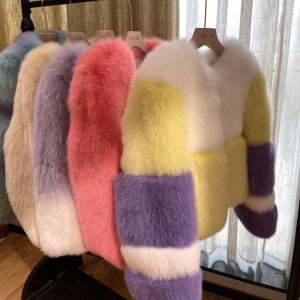 228FC035 Real Fox Fur Outerwear Luxury Winter Women Apparel Warm Fox Fur Coat For Women