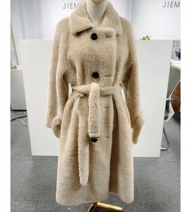 SSFC-2144 sheep fur cloths pure woollen garment warm fashion girl cloth ladies winter coat
