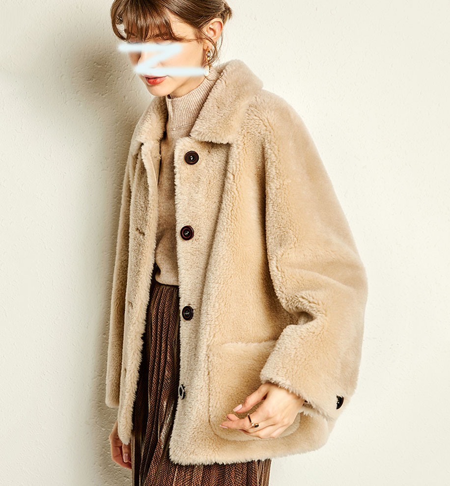22T008 Lambskin Warm Fashion Girl Cloth Teddy Winter Coat Featured Image