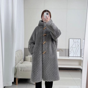22P015 Pure Woollen Garment  Sheep Shearing Fur Garment Ladies Winter Coat