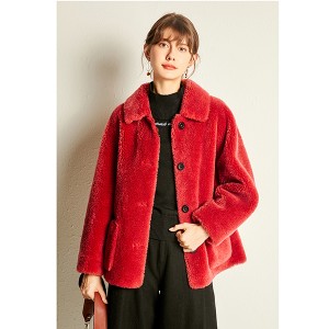 22T008 Lambskin Warm Fashion Girl Cloth Teddy Winter Coat
