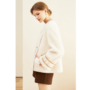 22C006 Winter Sheepskin Jacket Elegent Luxury Style Soft 100% Wool Jacket