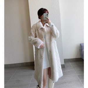 22J021 Warm Fashion Girl Cloth Vintage Long Plush Coat