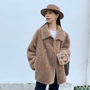 22T028 Double Breasted over Coat Street Style Women Jacket