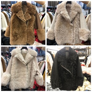 228FC006 Wholesale Custom Ladies Girls Leather Over Real Fur Coat with Fur Real Fox Fur Coat